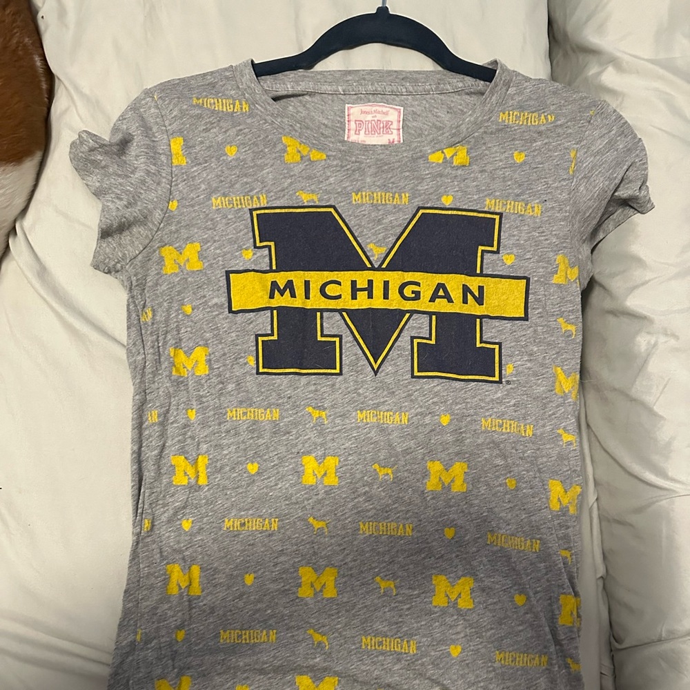 Pink U of M tee.